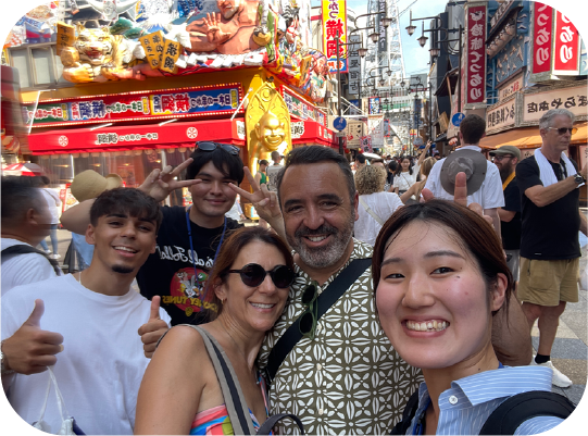 Guests exploring Osaka on a local guided tour